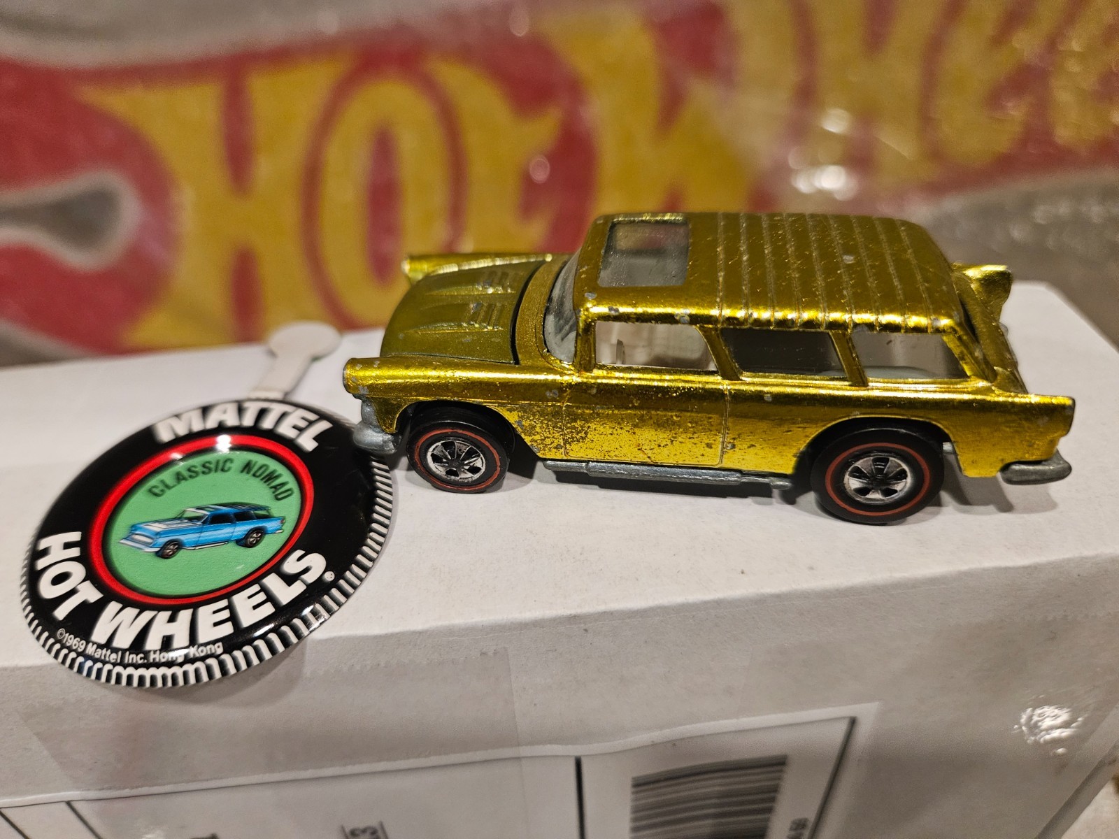 HOT WHEELS Custom Nomad Redline SpectraFlame Gold White Int EXC ORIGINAL wButton