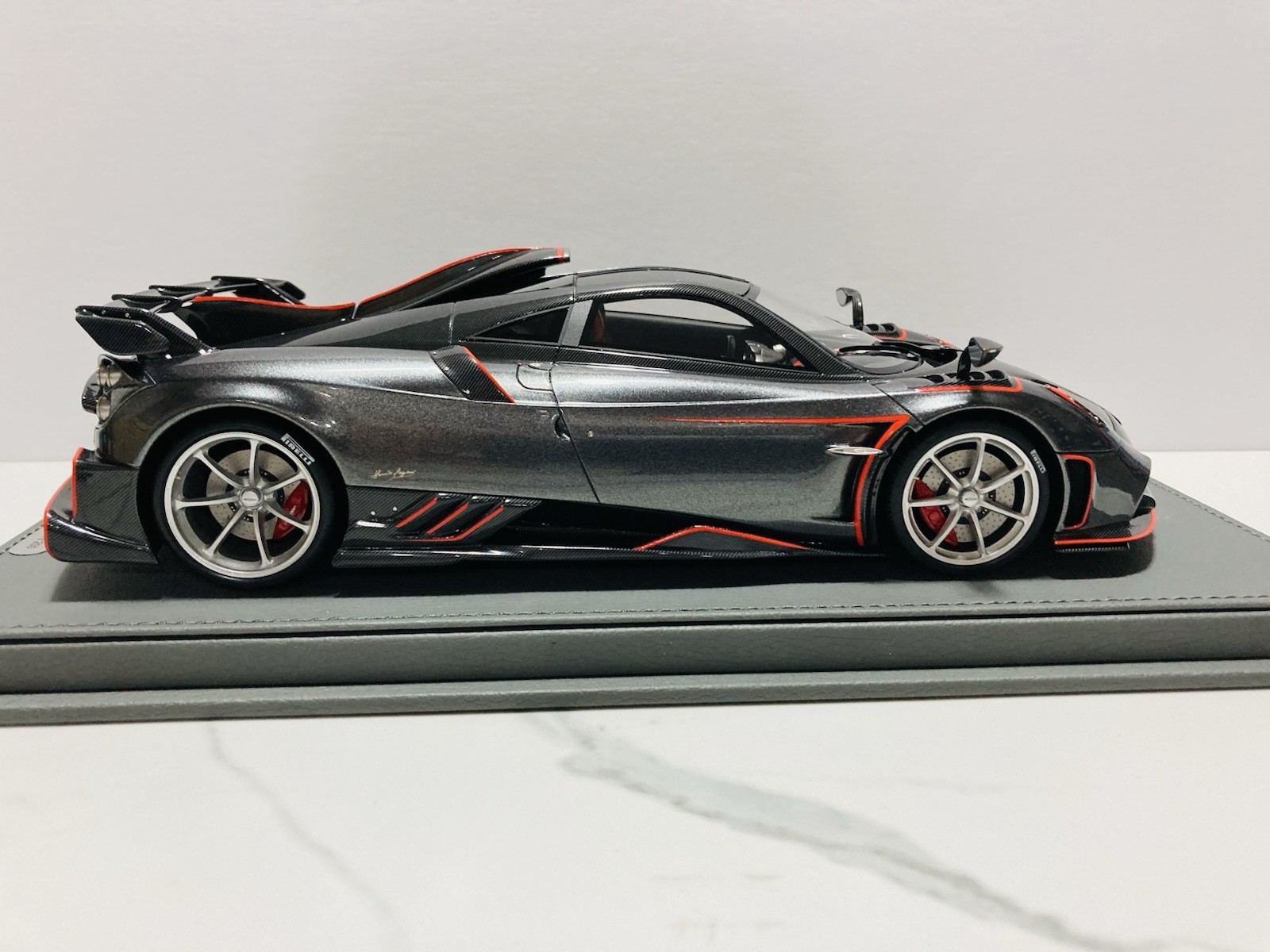 1:18 BBR, 2020 Pagani Imola, Dark Gray w/red accents