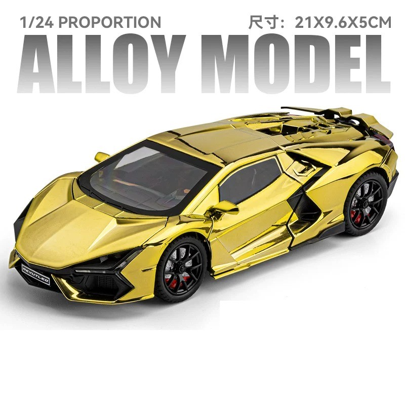 1:24 Lamborghini Revuelto Alloy Diecast-Cool Sound Light Pull-Back Car Toy Gift
