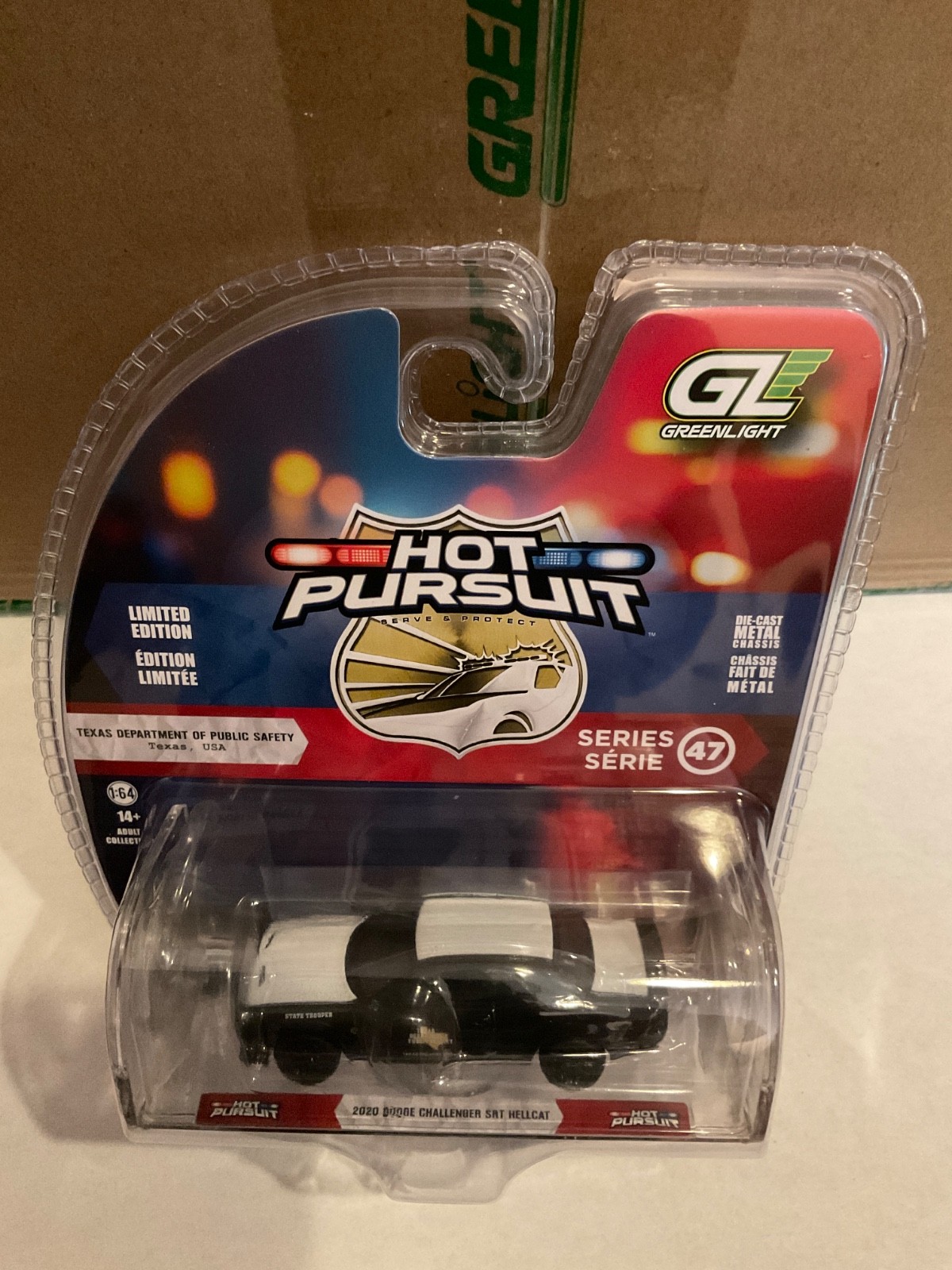 Greenlight Hot Pursuit 1:64 Dodge Challenger Hellcat Texas Dept. of Safety