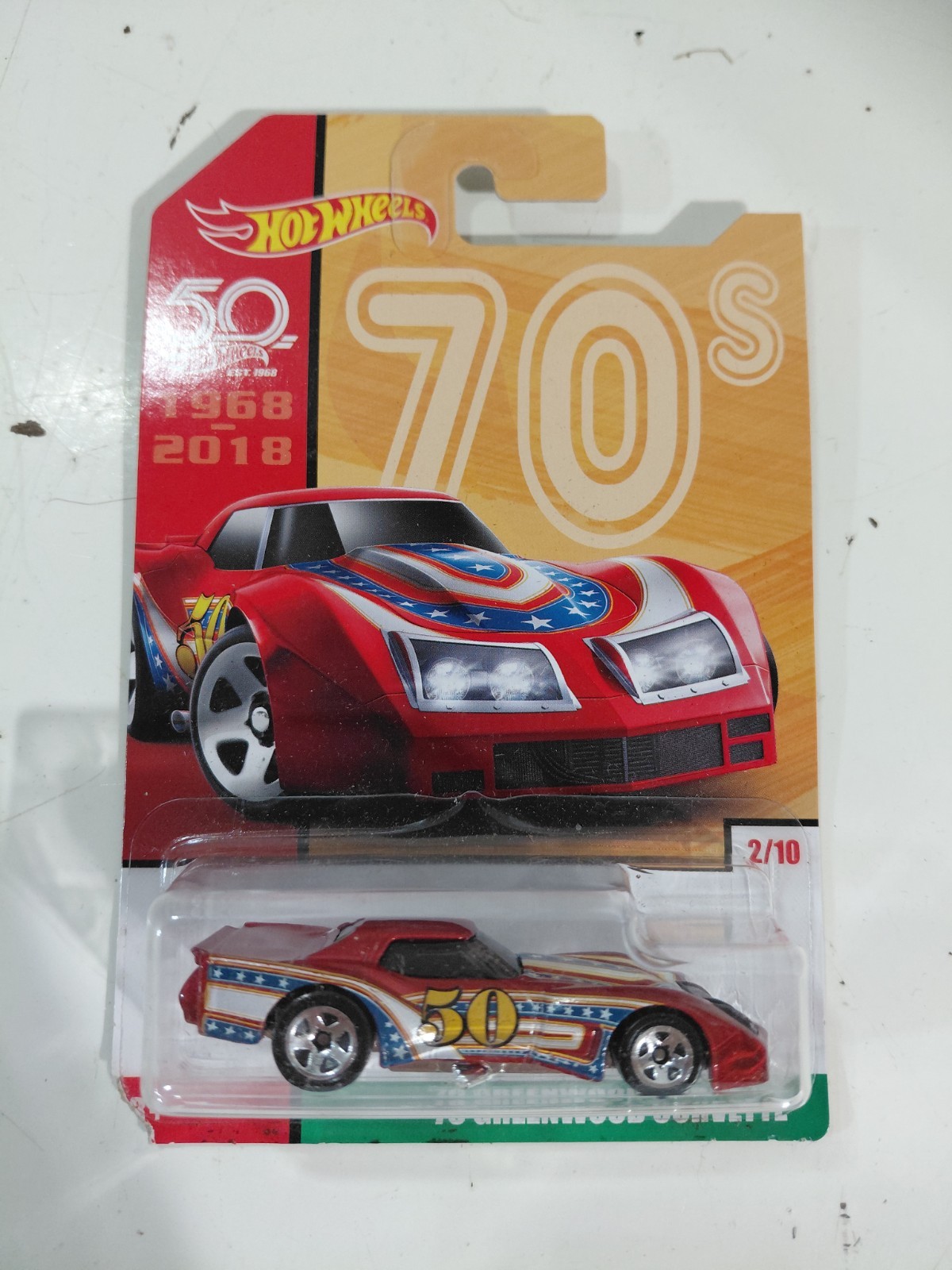 NIP Hot Wheels 50 Years 70’s 1:64 Die Cast 1976 Greenwood Chevrolet Corvette Car