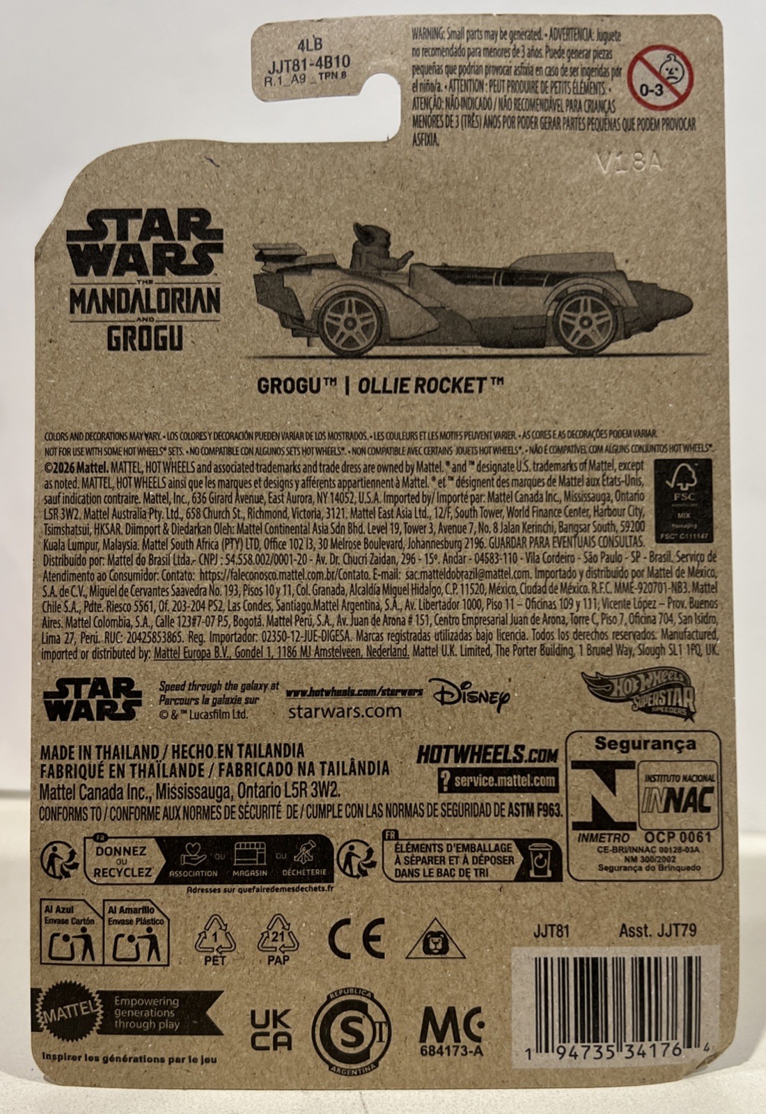 2026 Hot Wheels Superstar Speeders Star Wars GROGU OLLIE ROCKET Free Shipping