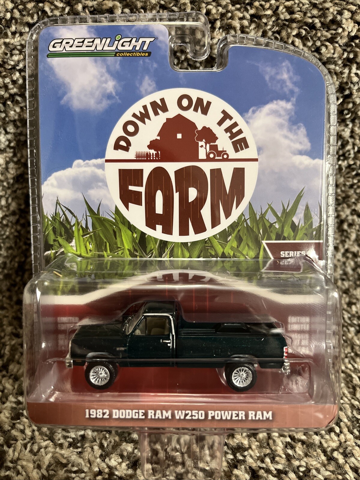 1:64 Greenlight 1982 Dodge Ram W250 Power Ram Diecast Down On The Farm NEW!!
