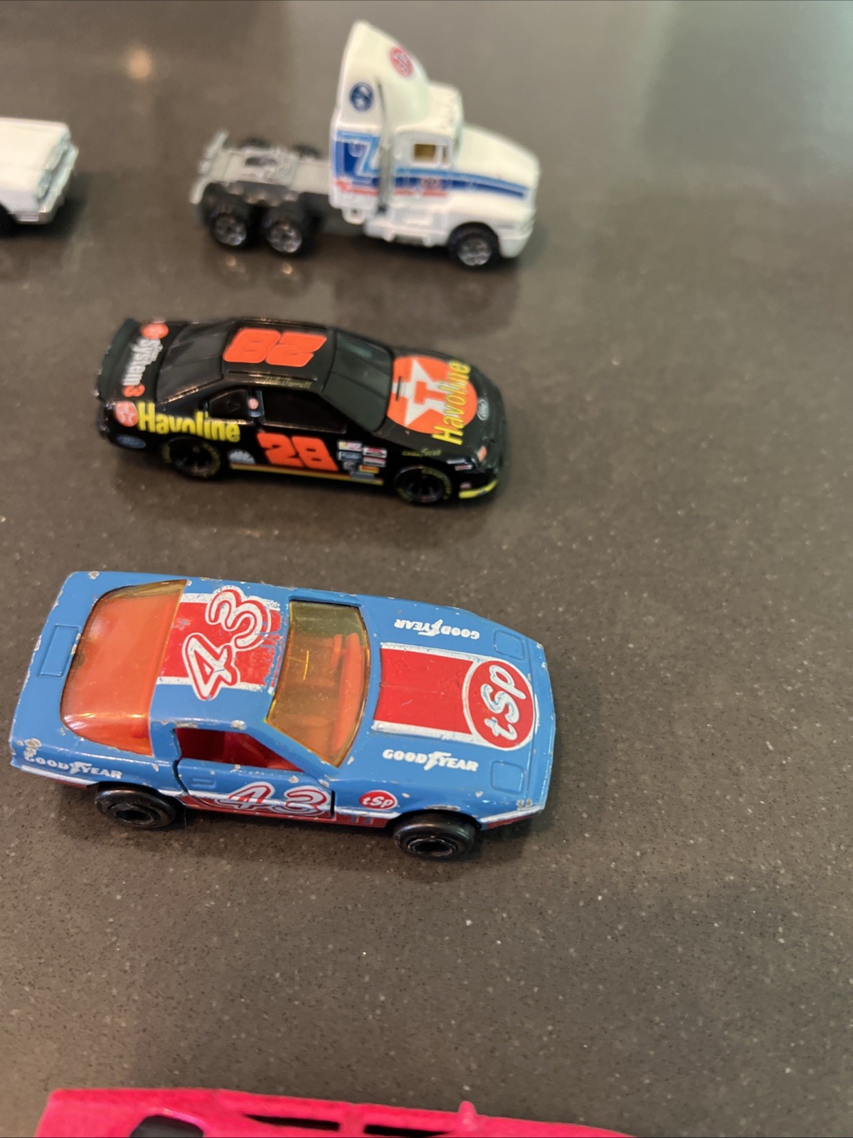 Lot Of 24 Diecast & Plastic Vintage Cars Trucks Mixed Brands See Description