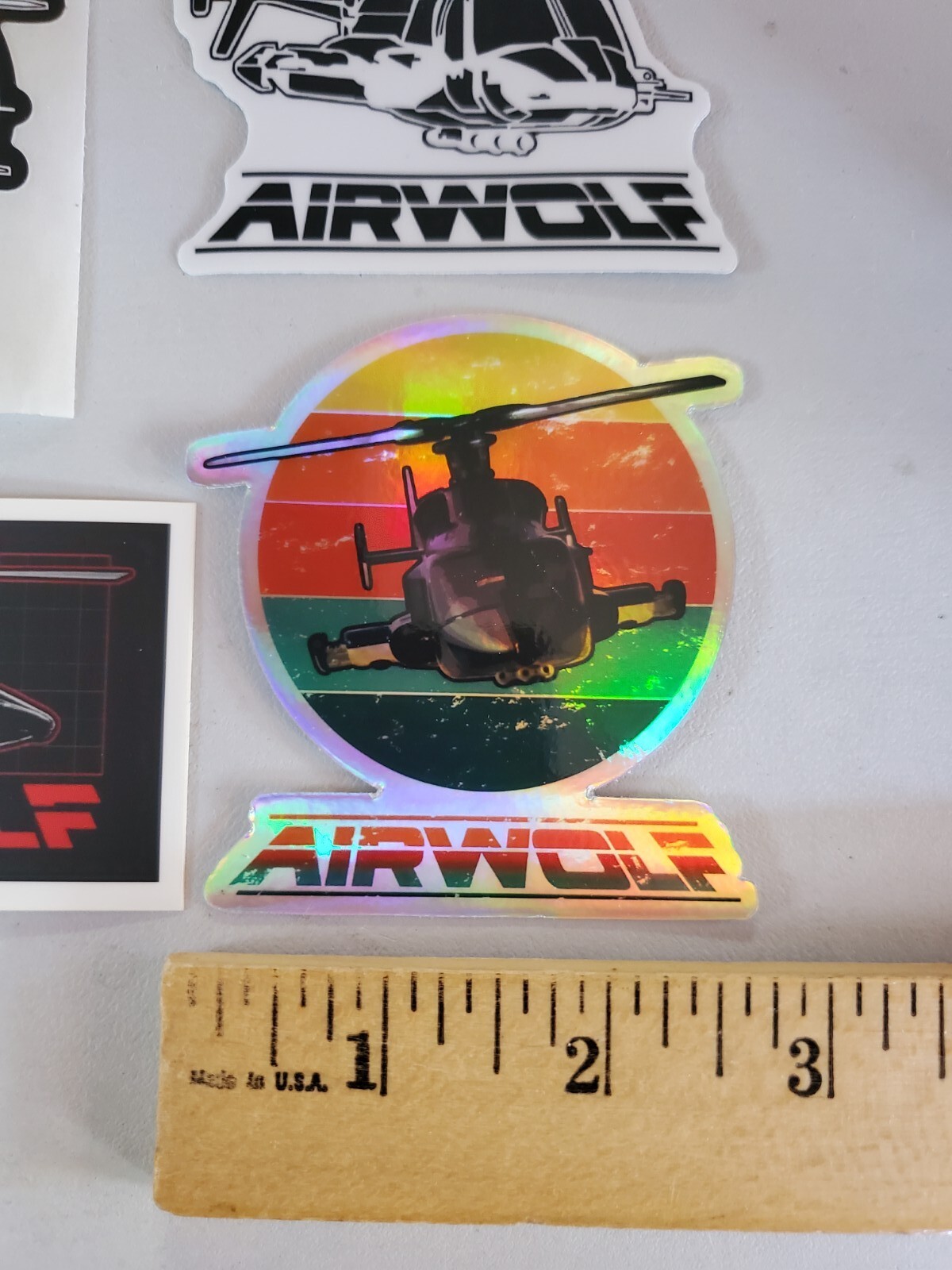 AIRWOLF 1980s STICKERS VARIETY PACK (6) *WORLDWIDE 🌐 SHIPPING* NEW HOLOGRAPHIC