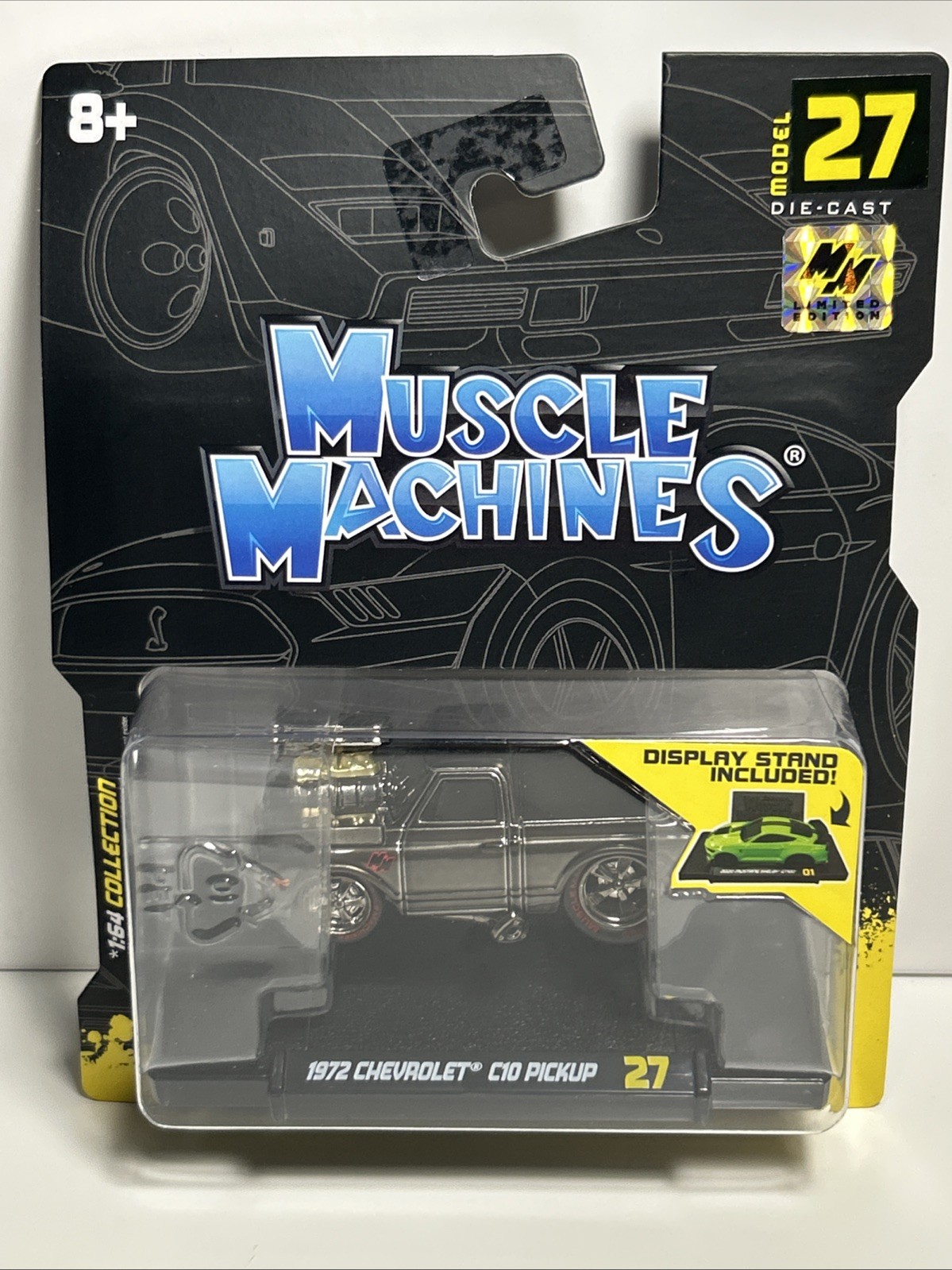 Muscle Machines Limited Edition CHASE 1972 Chevrolet C10 Pickup Black #27