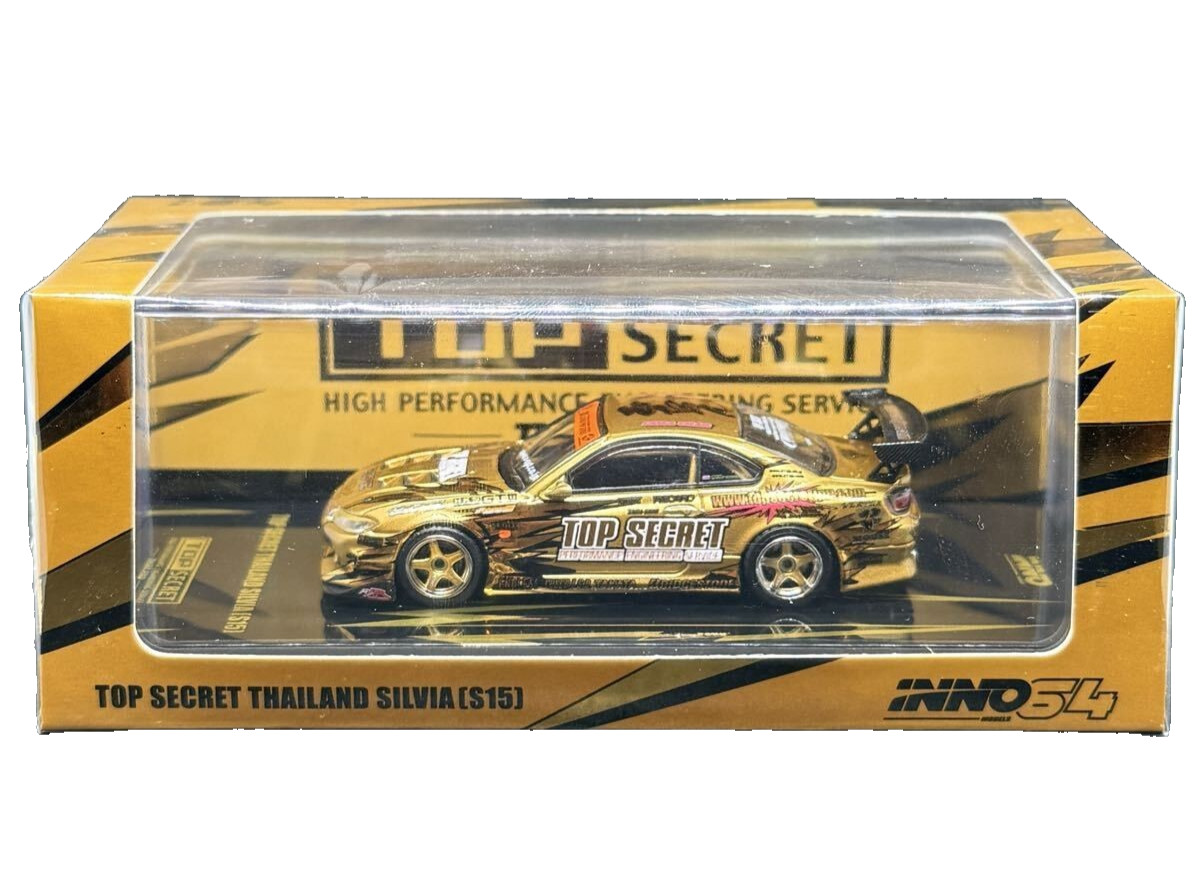 INNO64 Nissan Silvia S15 Top Secret D1GP Gold Tokyo Auto Salon Limited 1:64 13+