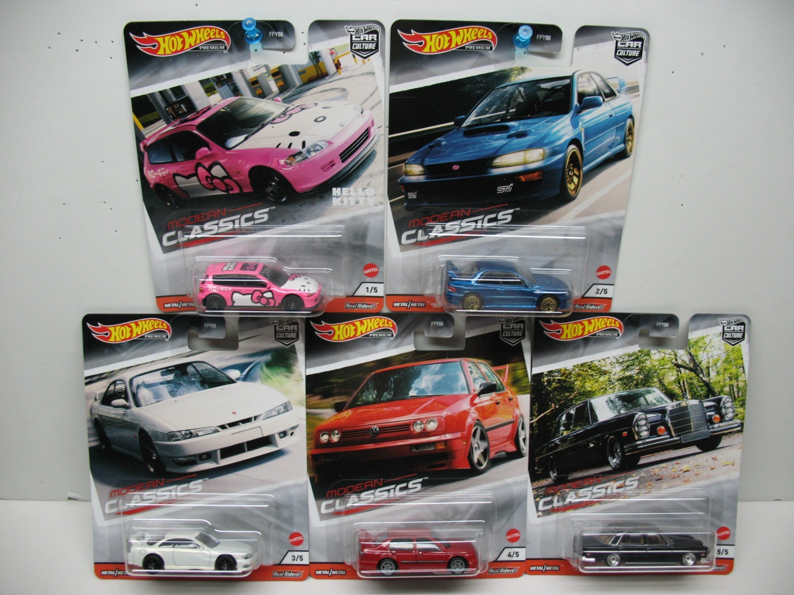 Hot Wheels Premium 2020 Car Culture S Case Modern Classics Set of 5 Cars FRESH!