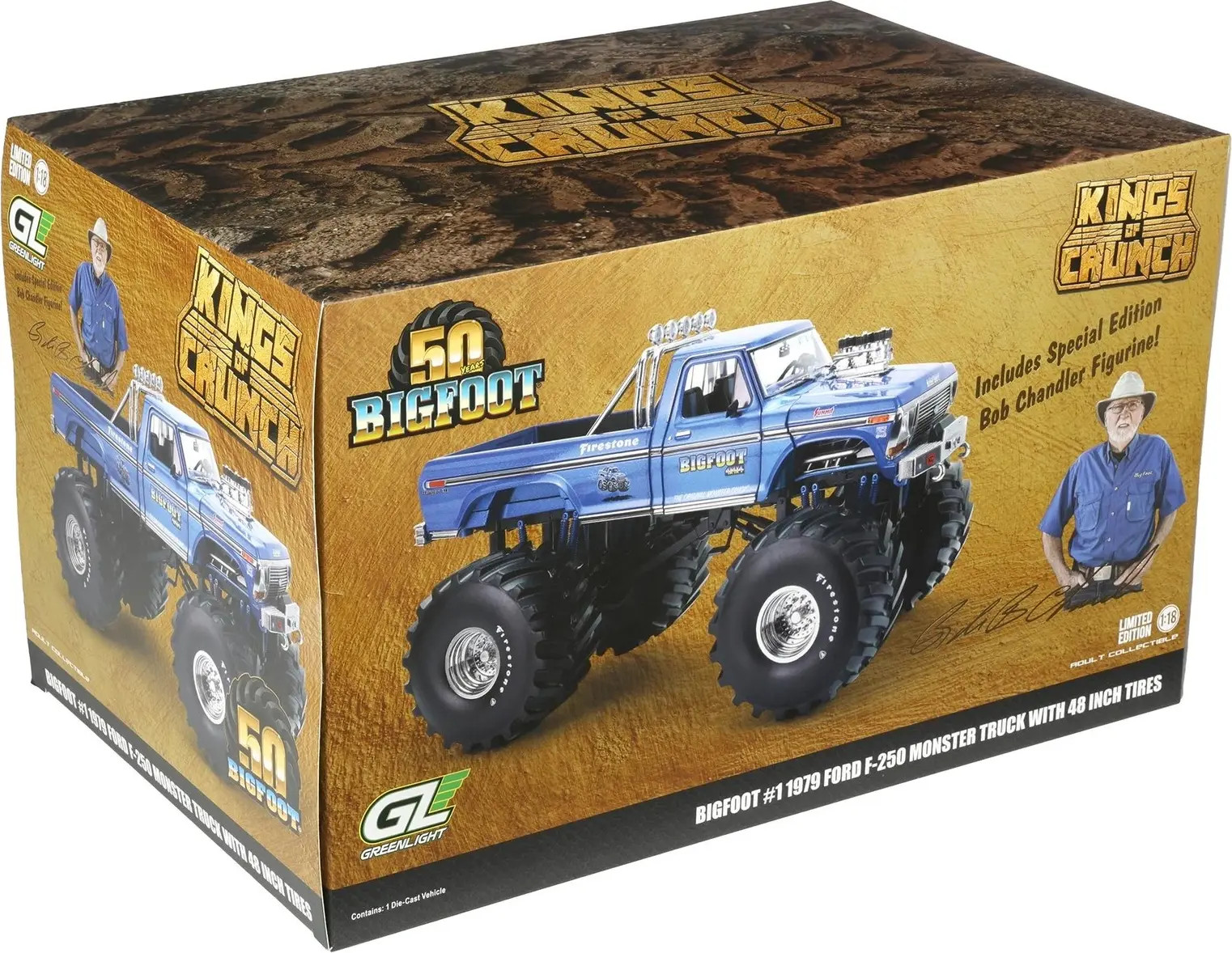 Rare Bob Chandler Figurines Edition Bigfoot #1 Monster Truck 48 Inch tires 1:18