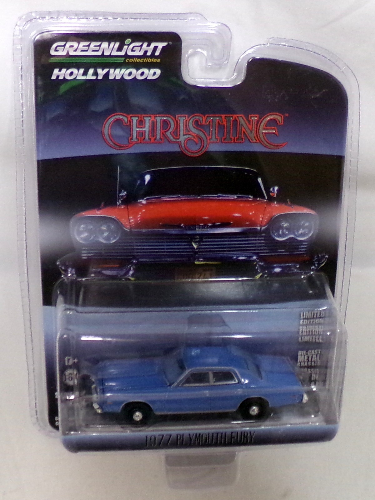 Greenlight Hollywood Series 30 Christine 1977 Plymouth Fury 1/64 Blue Car New
