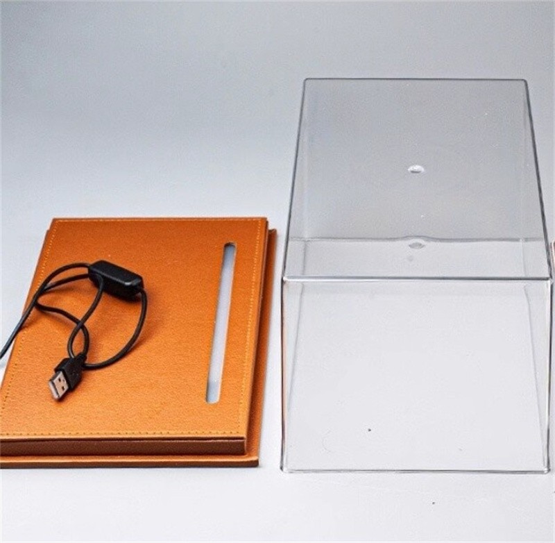 Diorama Acrylic Show Case Display Case With PU Leather Base For 1/18 Car Model