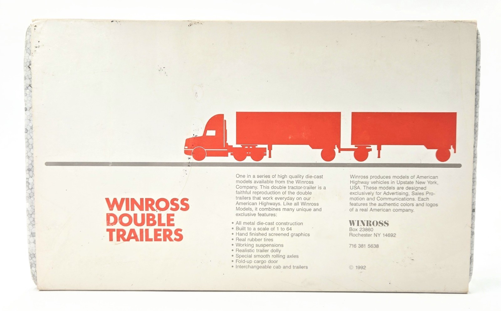 Vtg 1992 Winross Roadway Express Double Trailers 1:64 Diecast Semi Truck Set NOS