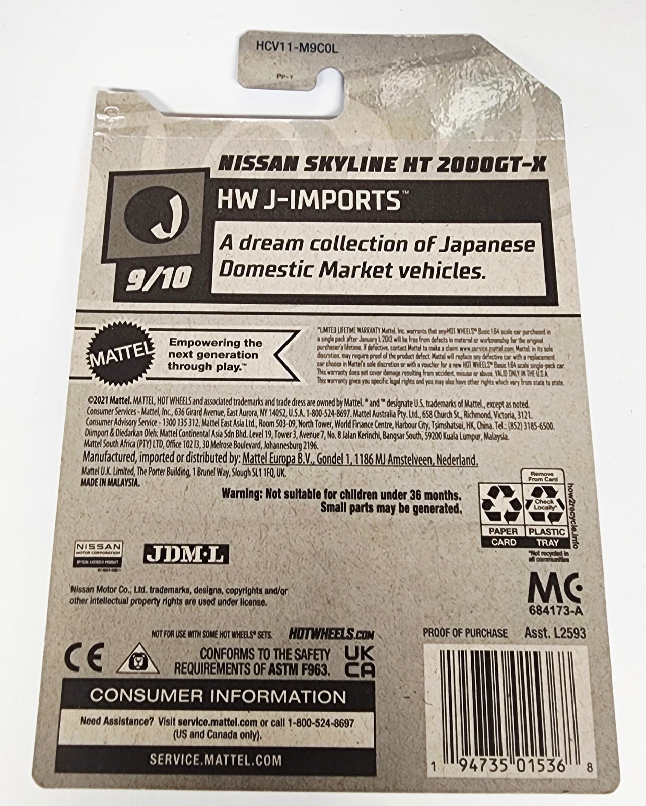 Hot Wheels 2022 HW J-Imports Nissan Skyline HT 2000GT-X Seafoam Green