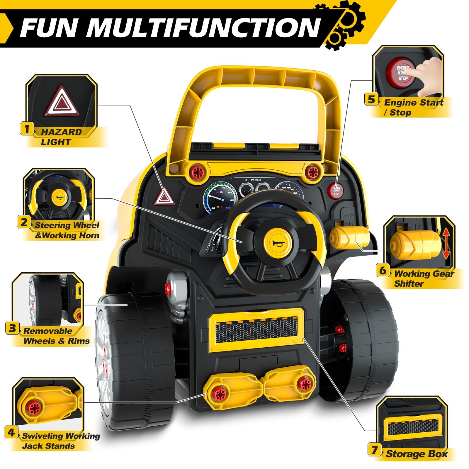 Large Truck Engine Builder Mechanic Repair Set Toys for Boys Ages 3-8 Years Old