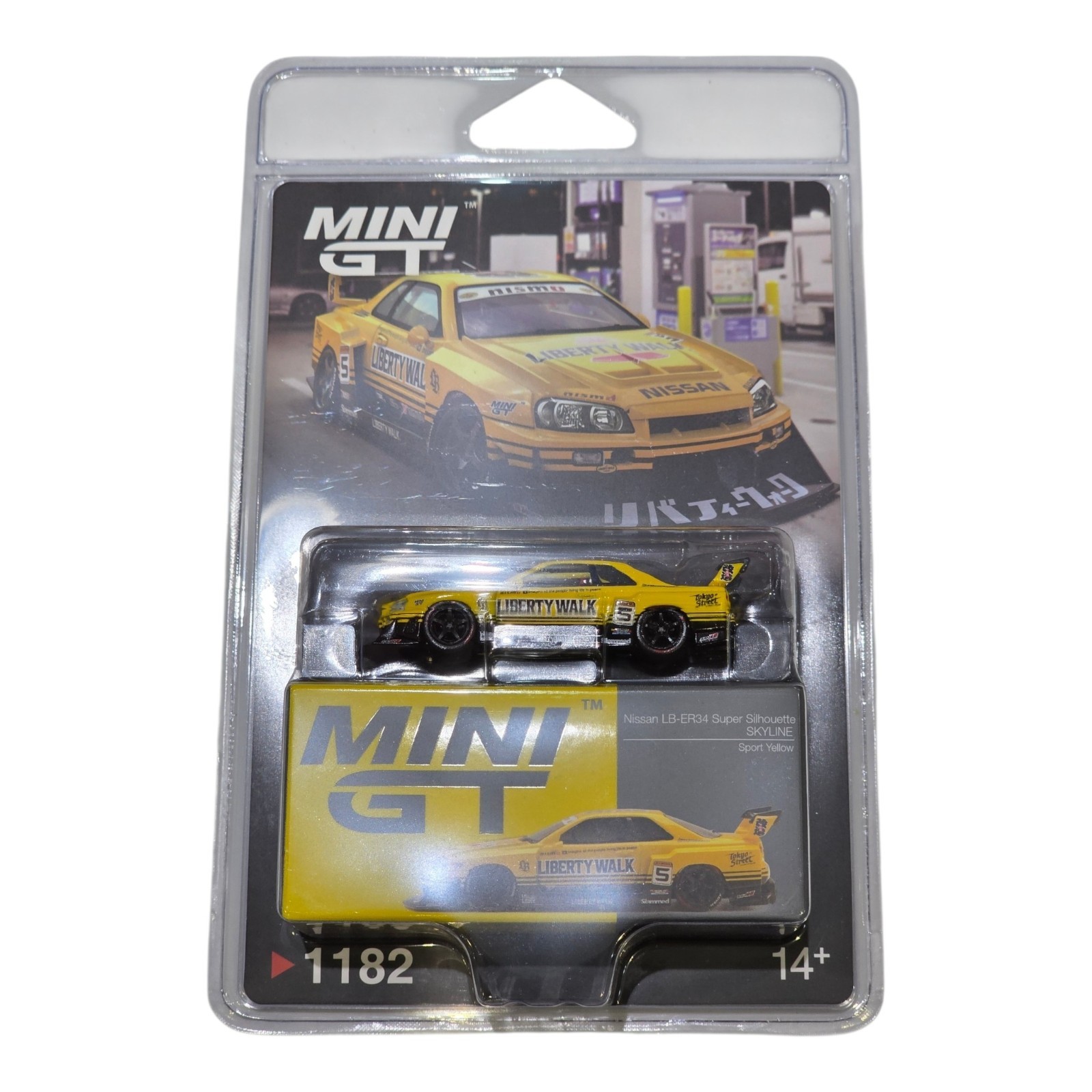 TSM Mini GT 1182 Nissan Skyline LB-ER34 Super Silhouette Sport Yellow Blister