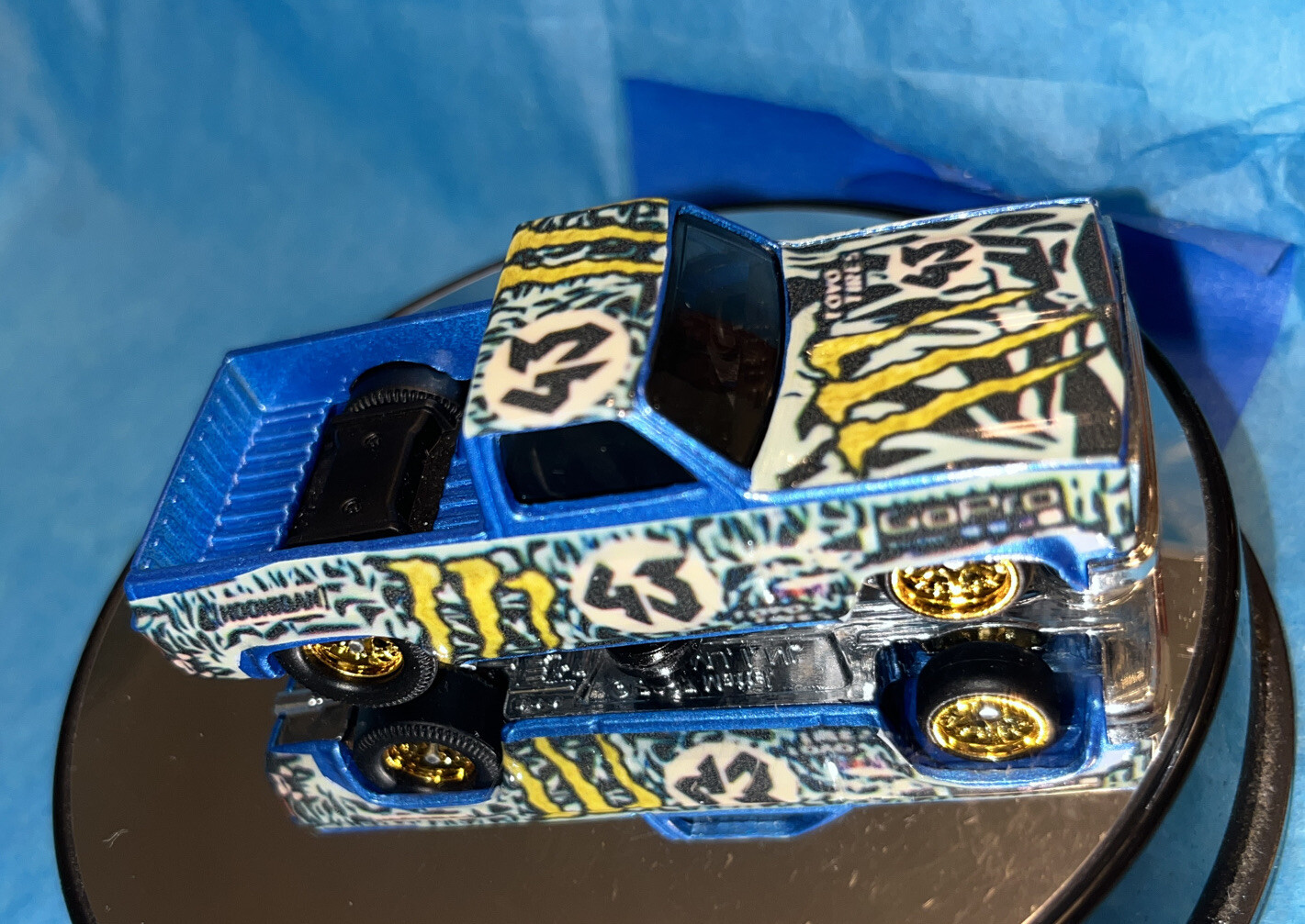 Hot wheels ‘83 Chevy Silverado Monster Energy Go Pro Real Riders It’s A Custom
