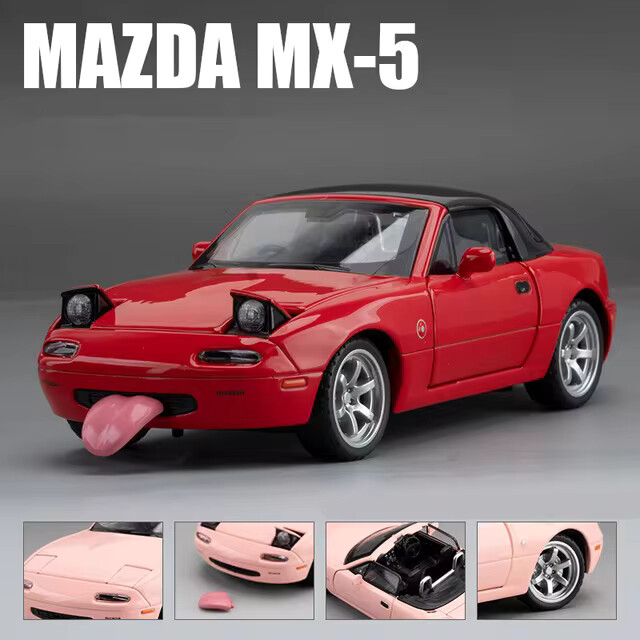 1:32 Scale Mazda Miata MX-5 Alloy Sports Model Diecast Car With Sound And Light