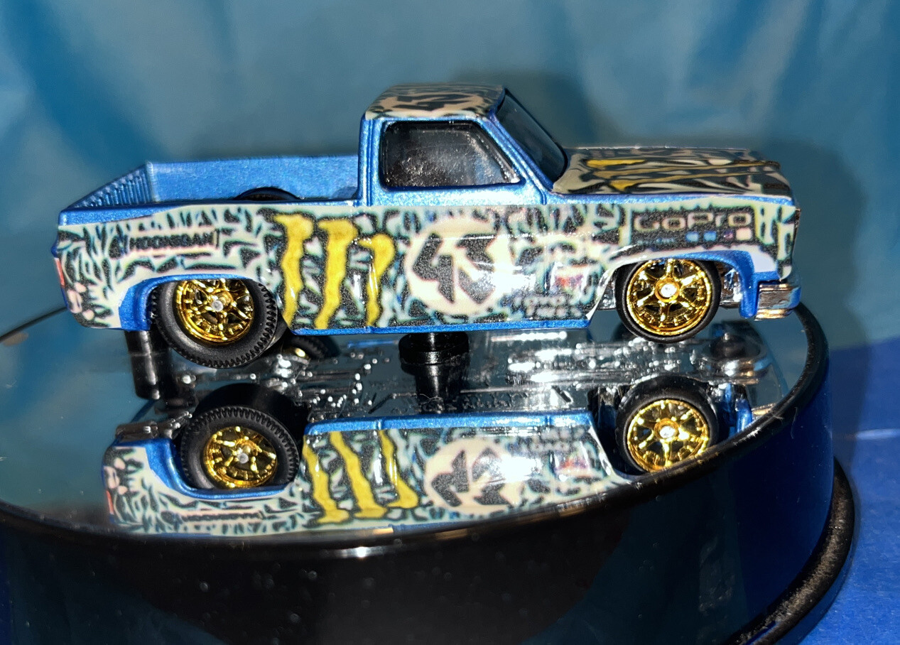 Hot wheels ‘83 Chevy Silverado Monster Energy Go Pro Real Riders It’s A Custom