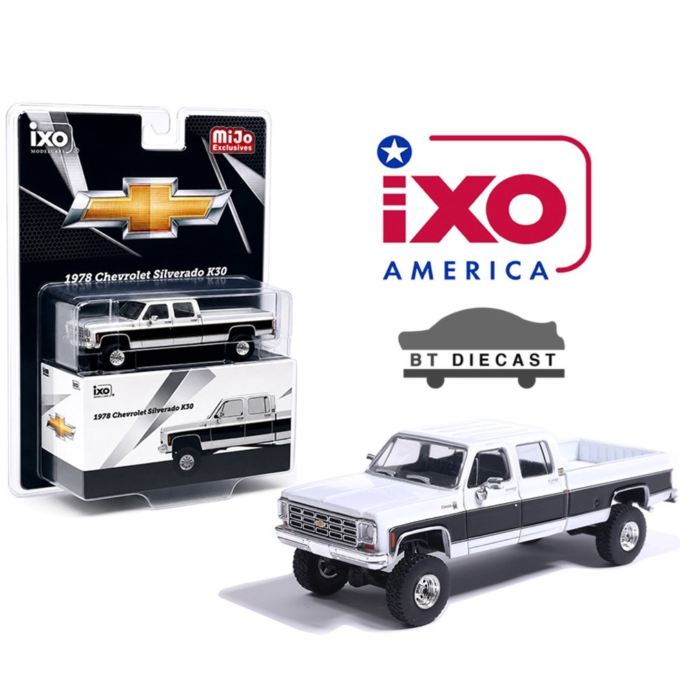 IXO 1978 CHEVROLET SILVERADO K30 CREW CAB FLEETSIDE LIFTED 1/64 WHITE IAPR1012