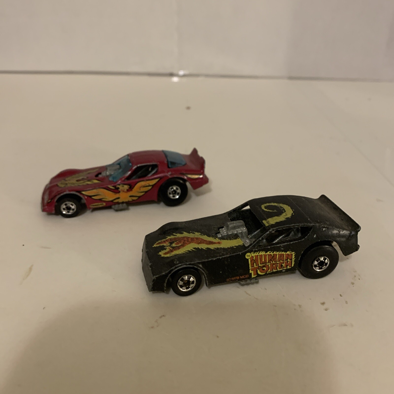 Lot Of 2 Hot Wheels Funny Car Dragsters Human Torch And Firebird Loose