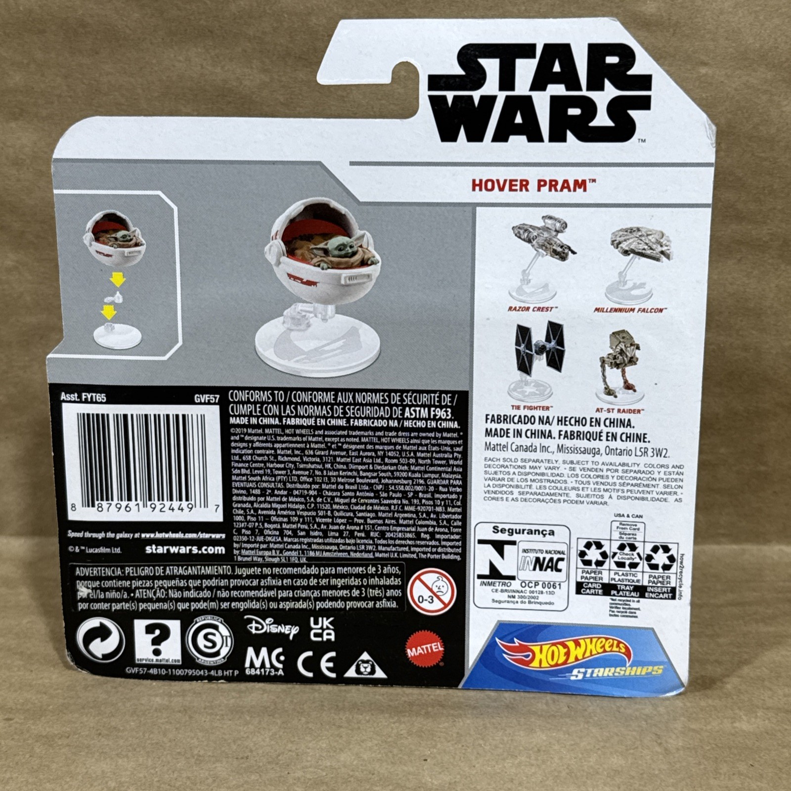 Hot Wheels Star Wars Starships Mandalorian Grogu Hover Pram Soft Corner