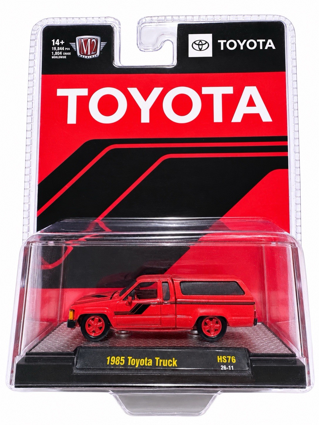 M2 Machines 1985 Toyota Truck HS76 Red Chase w/ Camper Shell 1:64 Diecast