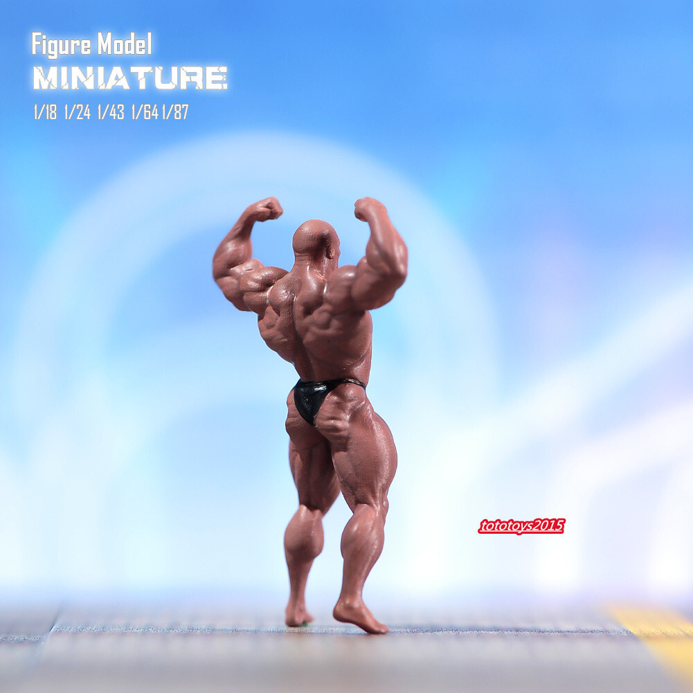 1/32 Muscle Strong Black Man Scene Miniatures Figures Doll For Cars Vehicles Toy