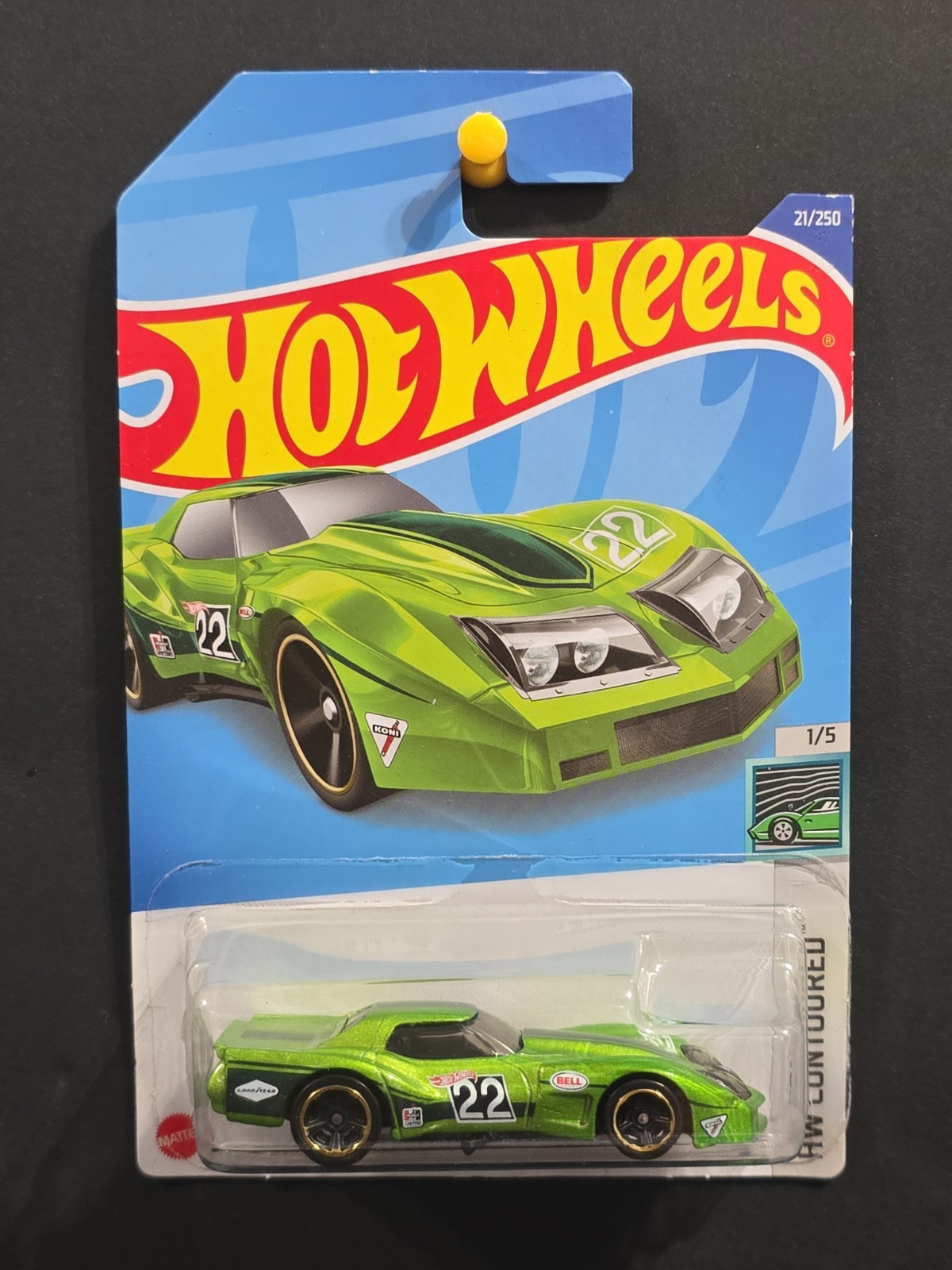 Hot Wheels Contoured #21 Green ’76 Greenwood Corvette 2021 1/5