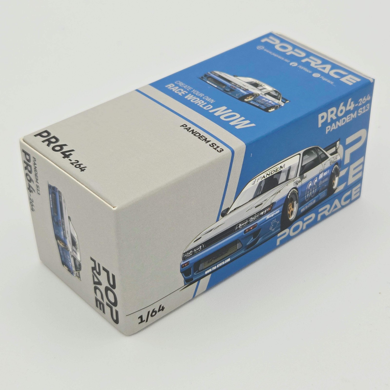 Pop Race Pandem Nissan Silvia S13 – 1:64, Moontech Blue (2026)