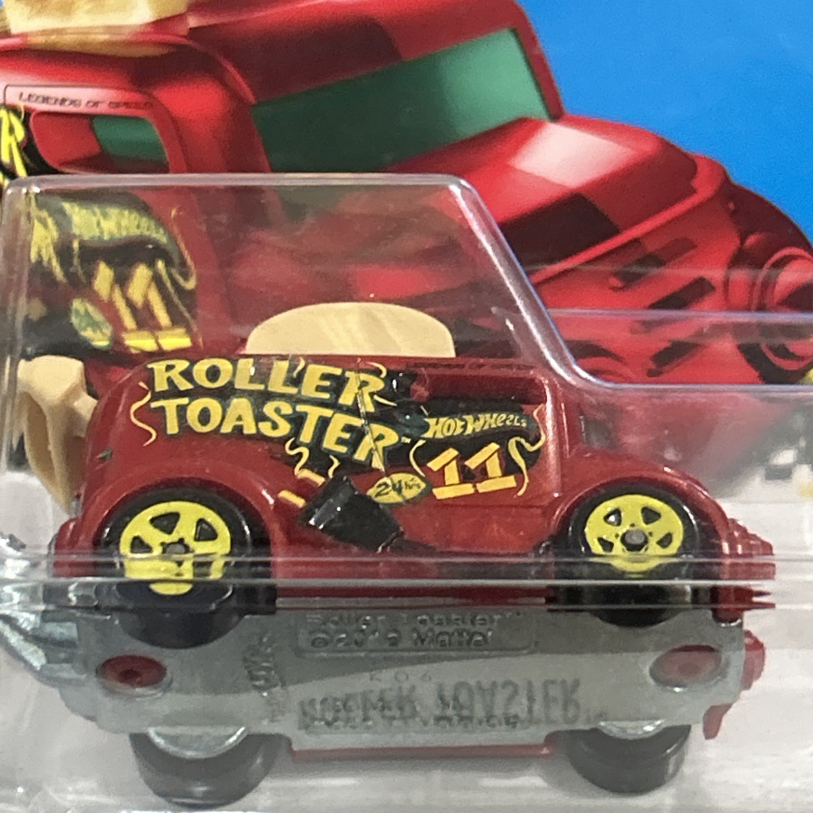 2017 Hot Wheels #167 Legends of Speed 4/10 ROLLER TOASTER Red w/Yellow 5 Spokes