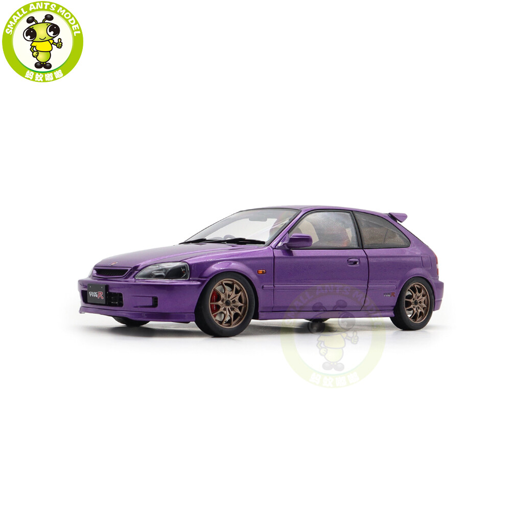 1/18 MOTORHELIX Honda CIVIC Type R EK9-120 Purple MF10 Wheels Diecast Model Car