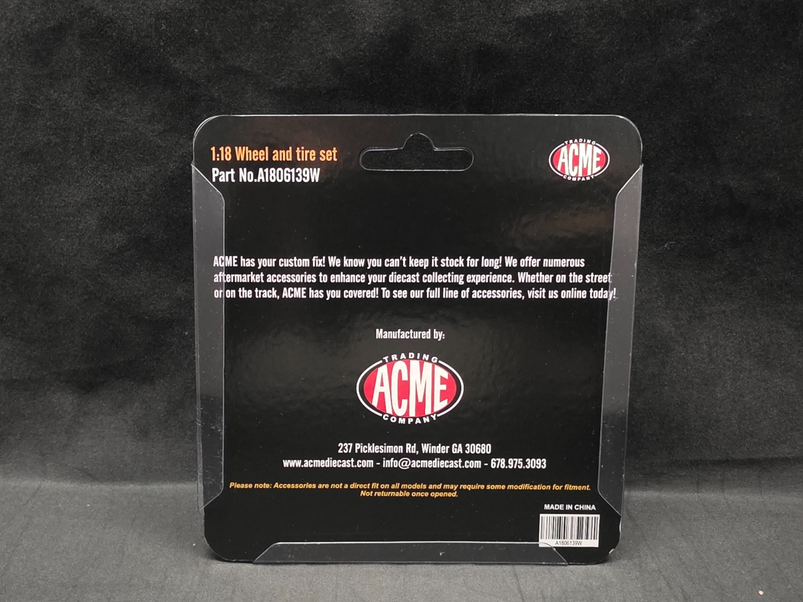 ACME 1:18 Scale Centerline/Keystone Wheel and Tire Set – A1806139W