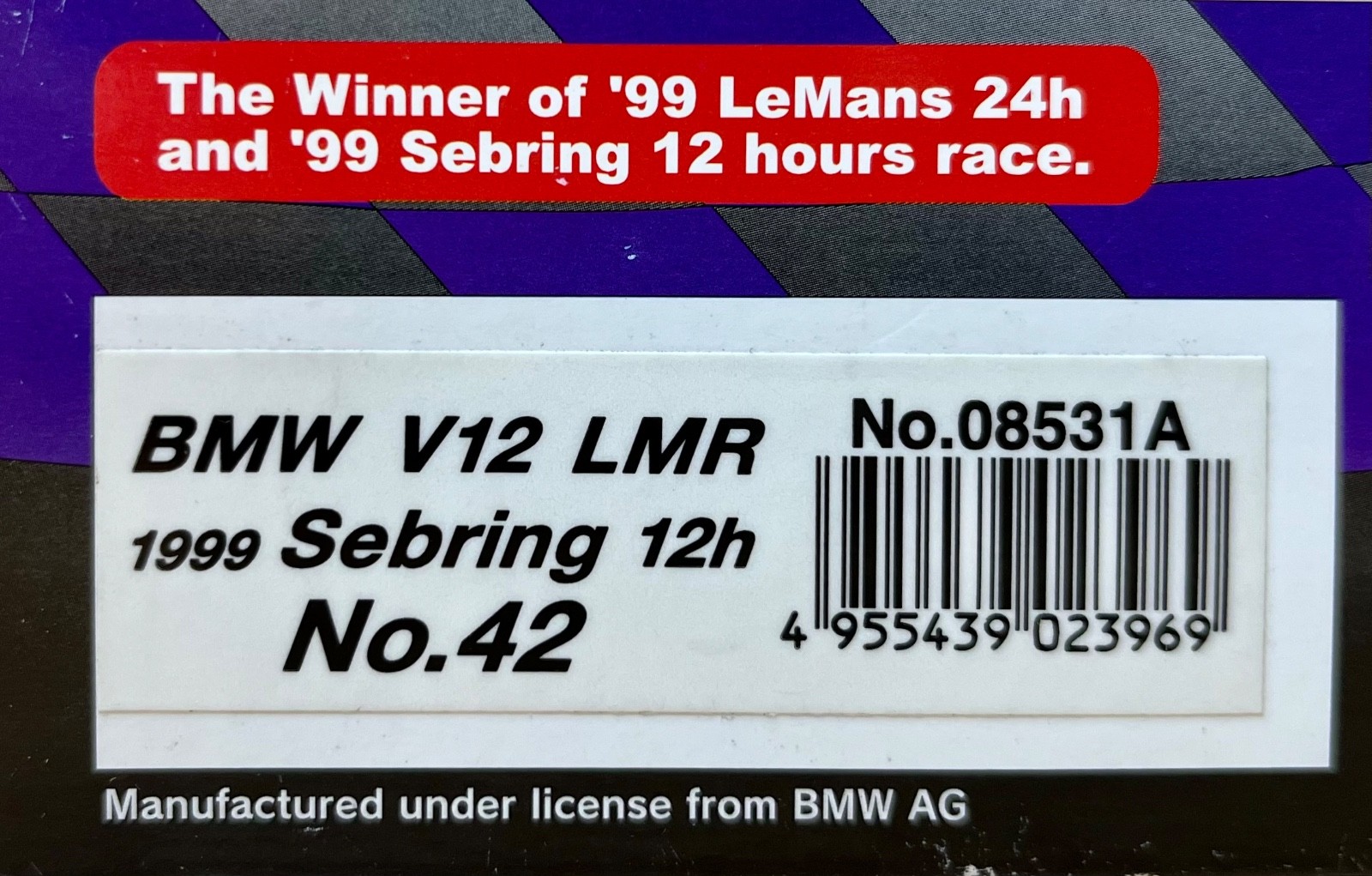 Kyosho 1:18 Scale 08531A “BMW V12 LMR” #42 Le Mans & Sebring 1999 Model Boxed