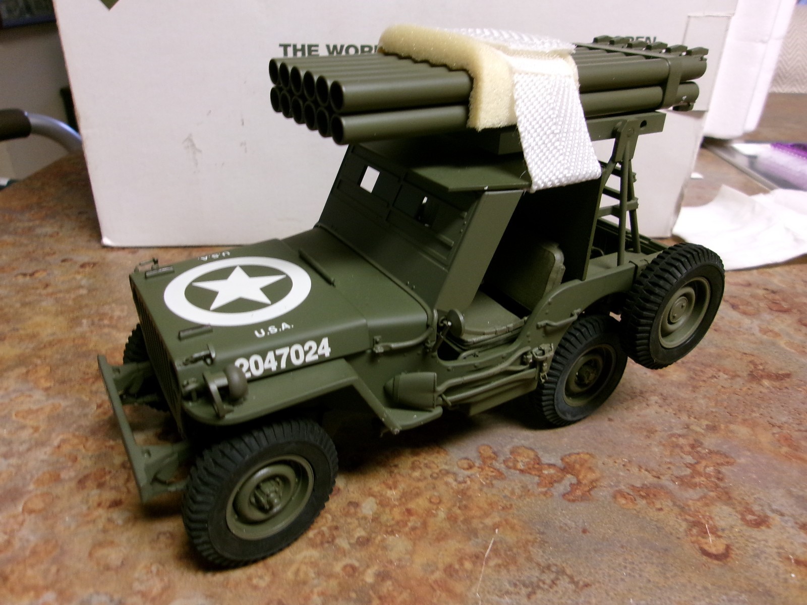 Danbury Mint World War II Jeep Replica W/Rocket Launcher 1:16-Full Package-NEW!