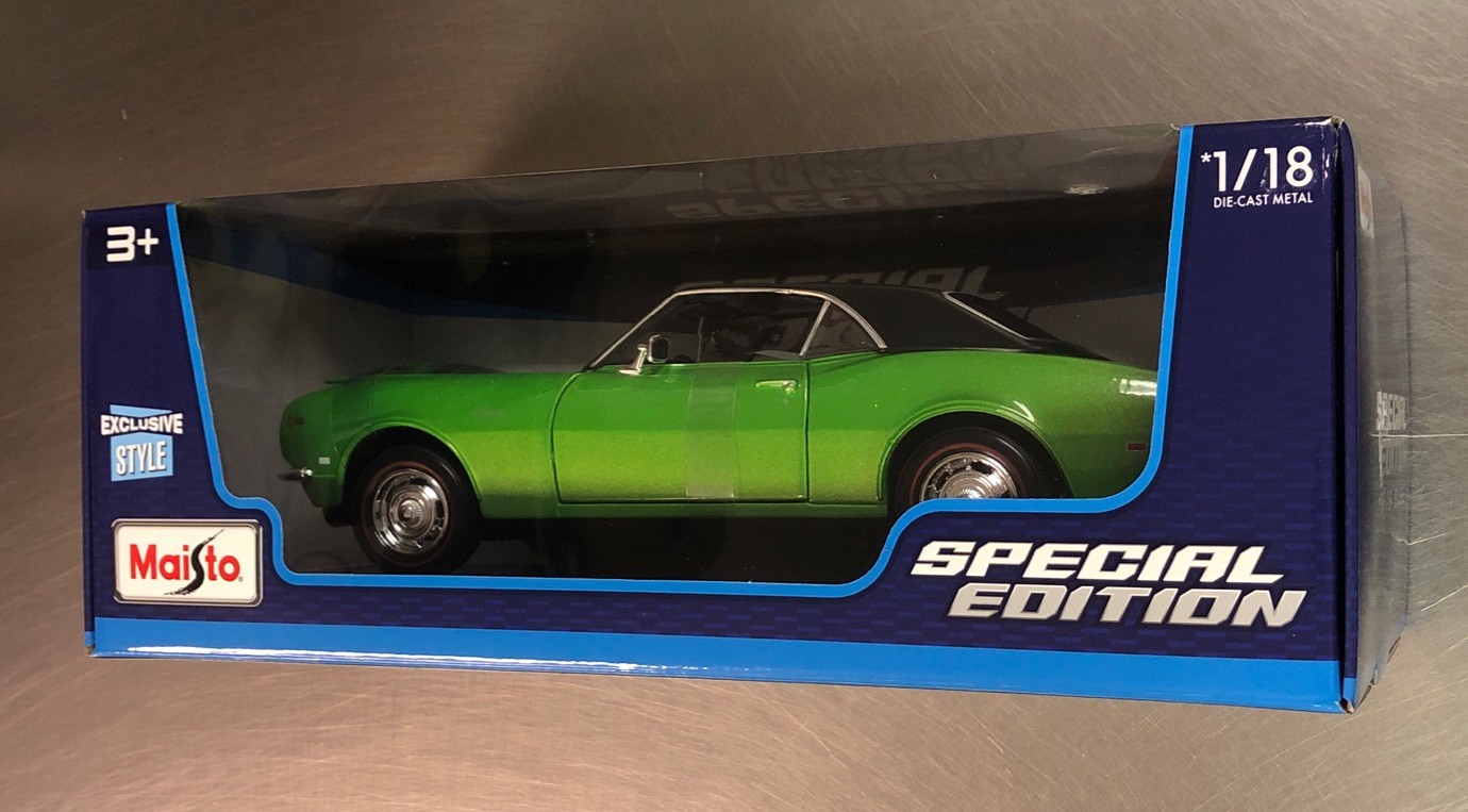 MAISTO 1968 CHEVY CAMARO Z/28 COUPE SPECIAL EDITION EXCLUSIVE STYLE 1/18 SCALE
