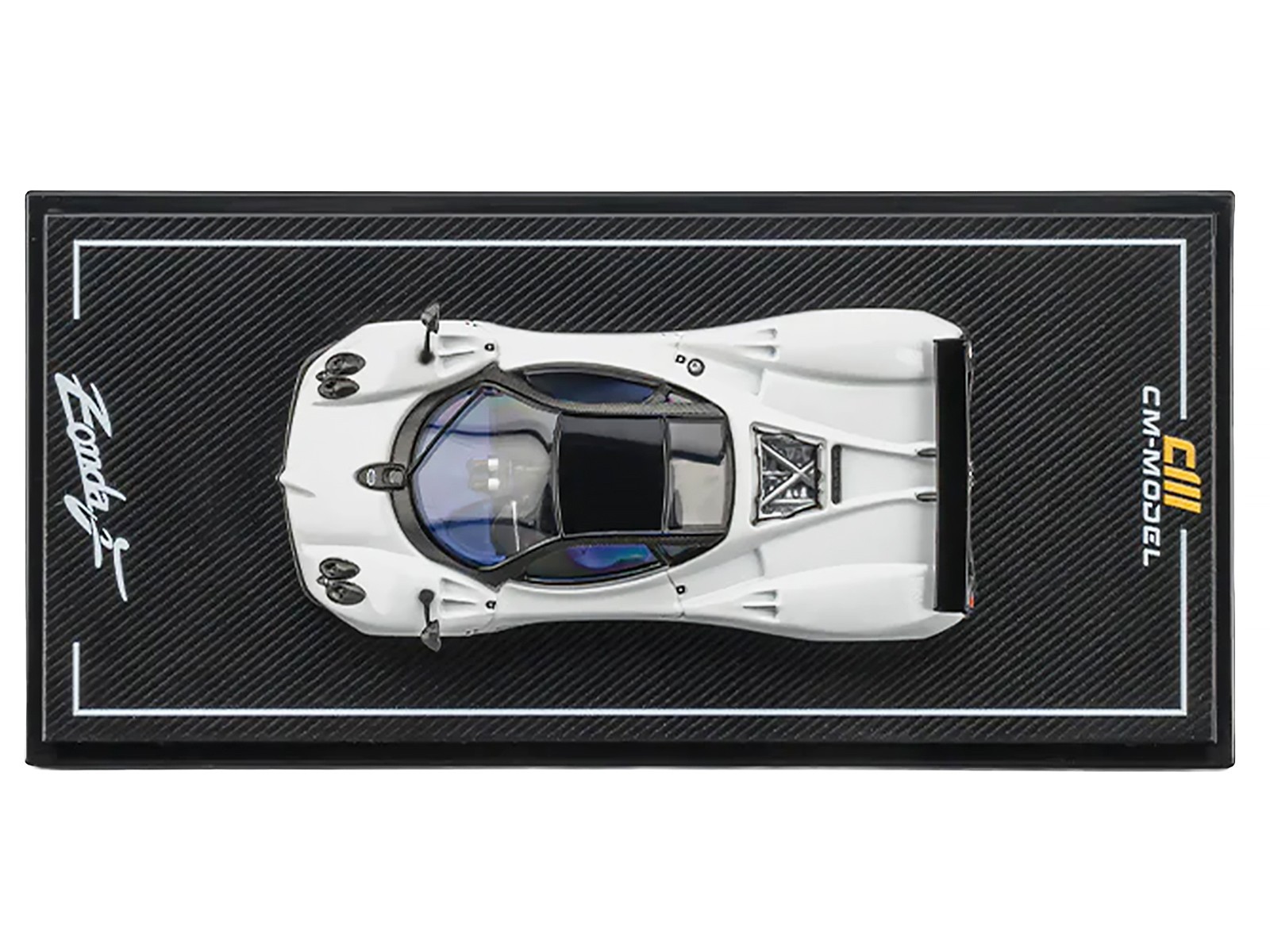 PAGANI ZONDA F PEARL WHITE 1/64 DIECAST MODEL CAR BY CM MODEL CM64-ZONDAF-01