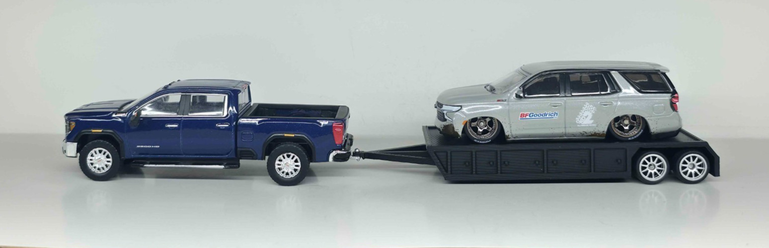 Car & Truck Trailer Tandem & Tridem For 1/64 Scale Greenlight Diecast Vehicles