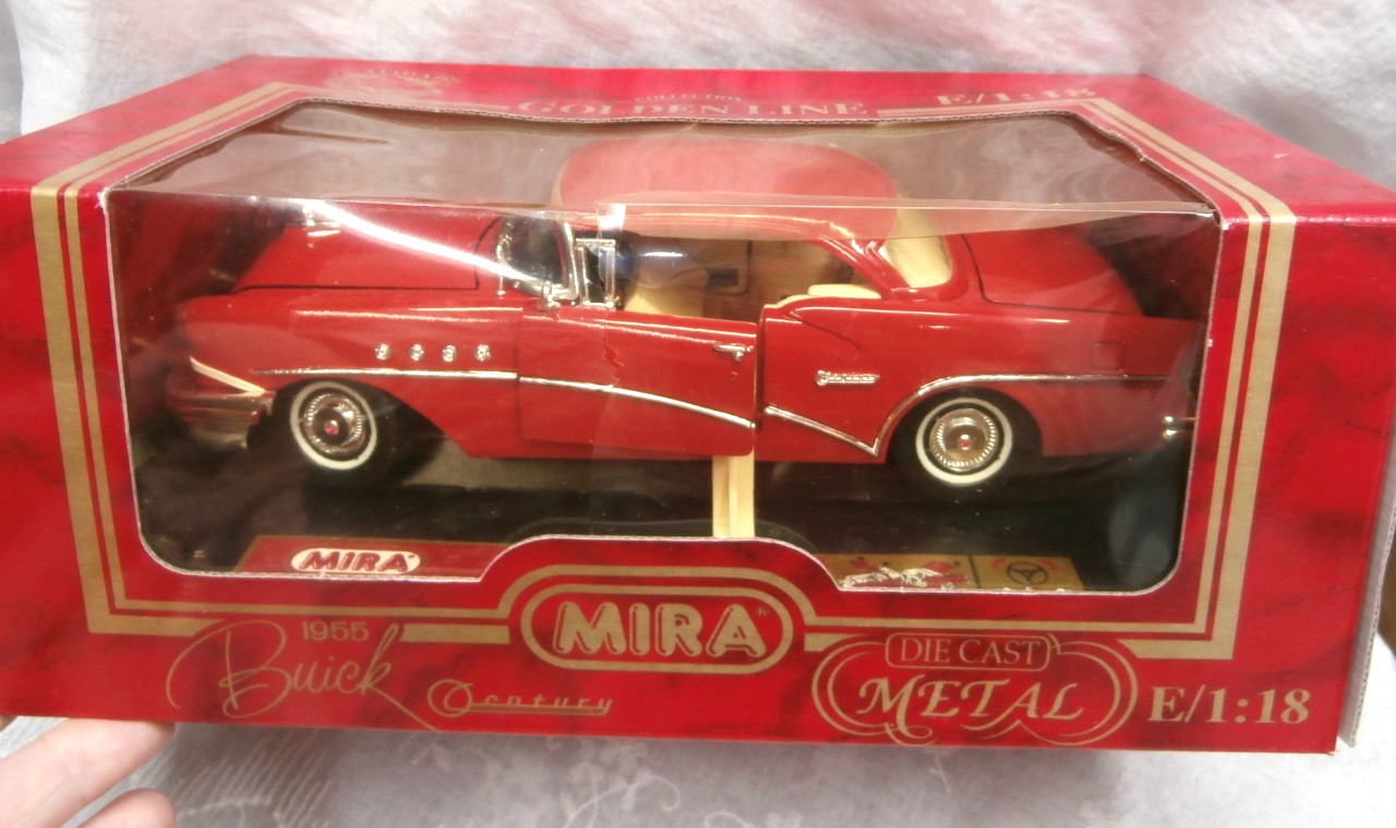 MIRA Golden Line 1955 BUICK CENTURY Red 1:18 Diecast with Original Box
