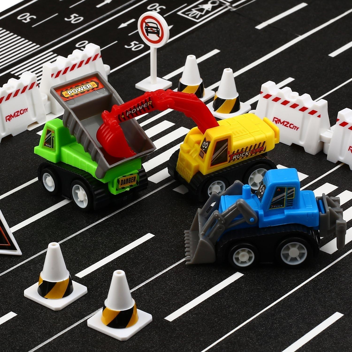 Funcorn Toys Pull Back Car 12 Pcs Mini Truck Toy Kit Set Dumper Excavator