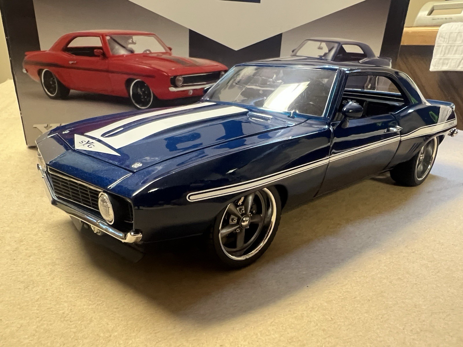 1/18, 1969 CAMARO YENKO/SC STREET FIGHTER IN BLUE, #28 OF 996.