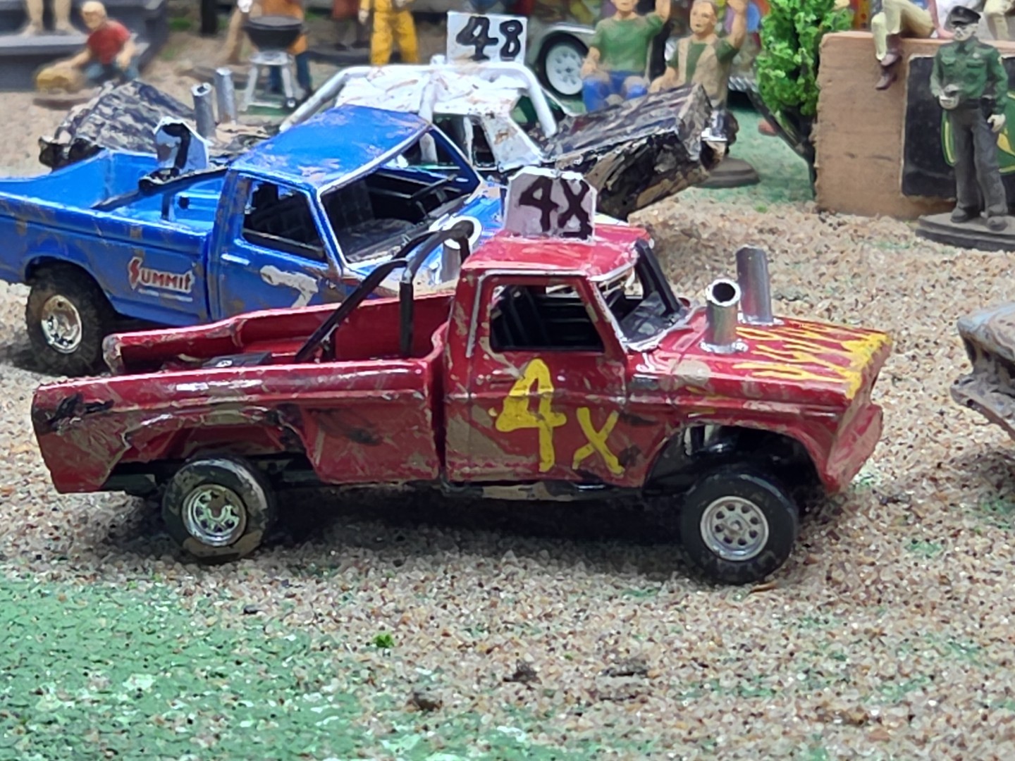 DEMO DERBY CUSTOM DEMOLITION Truck #4X 1979 FORD F150 1/64 Junk Yard RANGER XLT