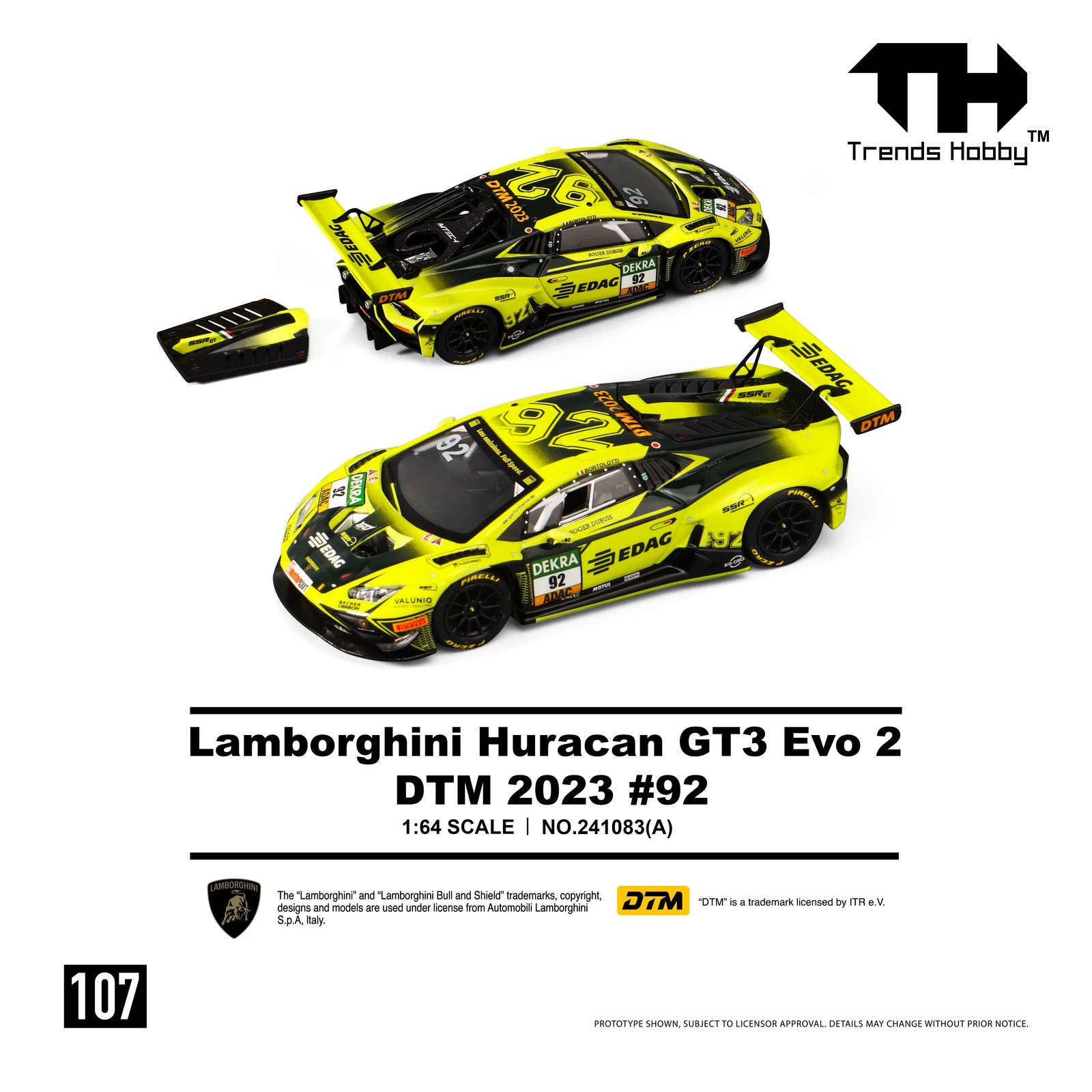 Trends Hobby 1/64 Lamborghini Huracan GT3 Evo 2 DTM 2023 No.92