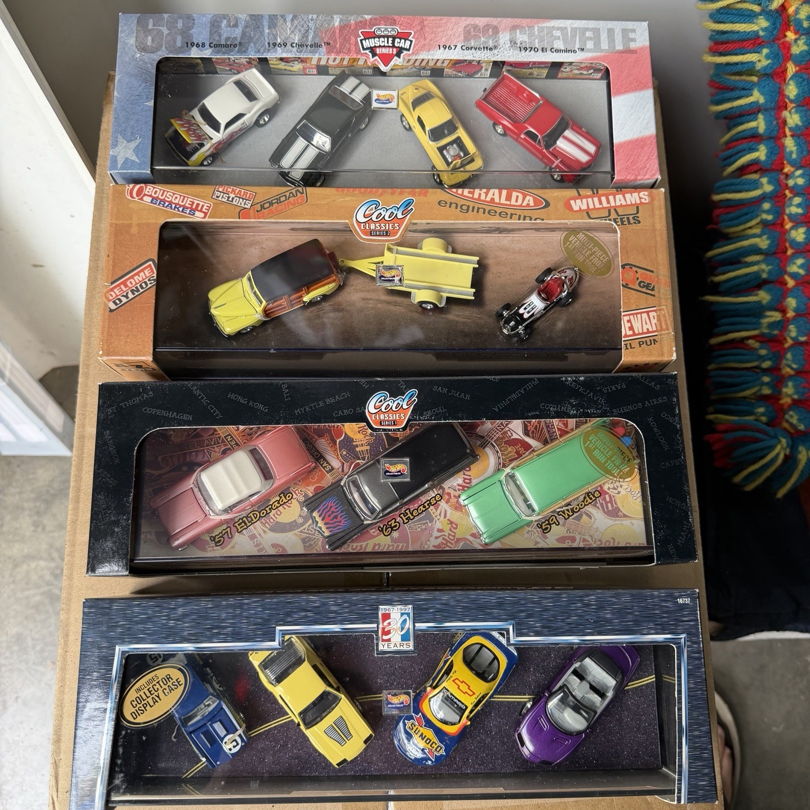 Lot (4) Hot Wheels Collectibles Sets Hard Rock Camaro Muscle Rodding Night Races