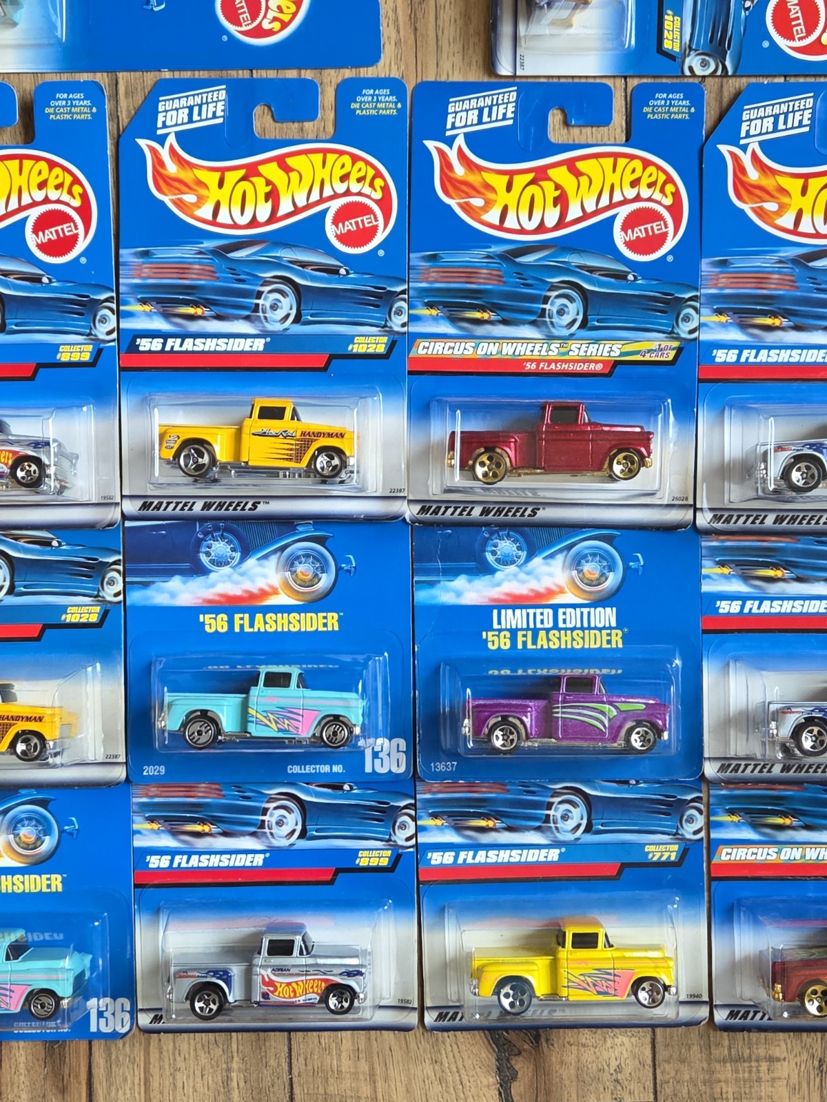 Hot Wheels Lot of 14 ’56 & ’58 FLASHSIDER teal pink Blue Card Variations