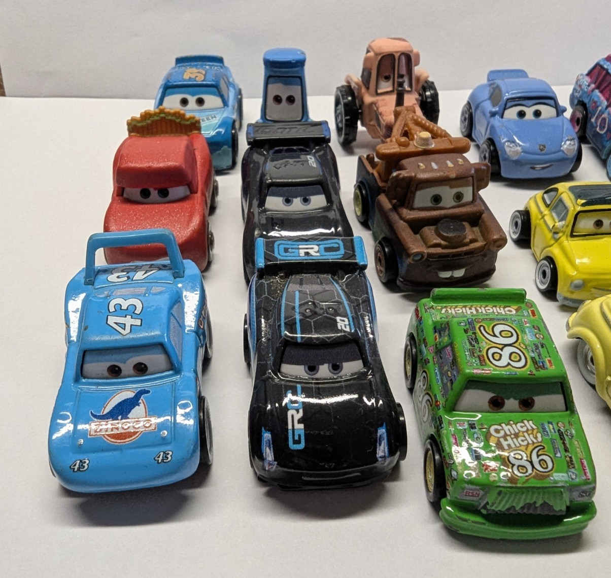 Disney Pixar Cars Mini Racers Diecast Matte Lot Of 18 Cars