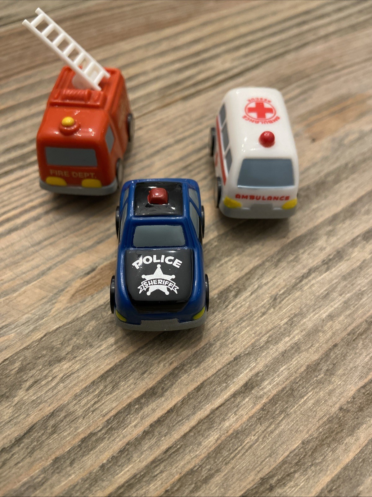Rescue Rollers Stamper Set – Police, Fire & Ambulance Mini Toy Cars, Case