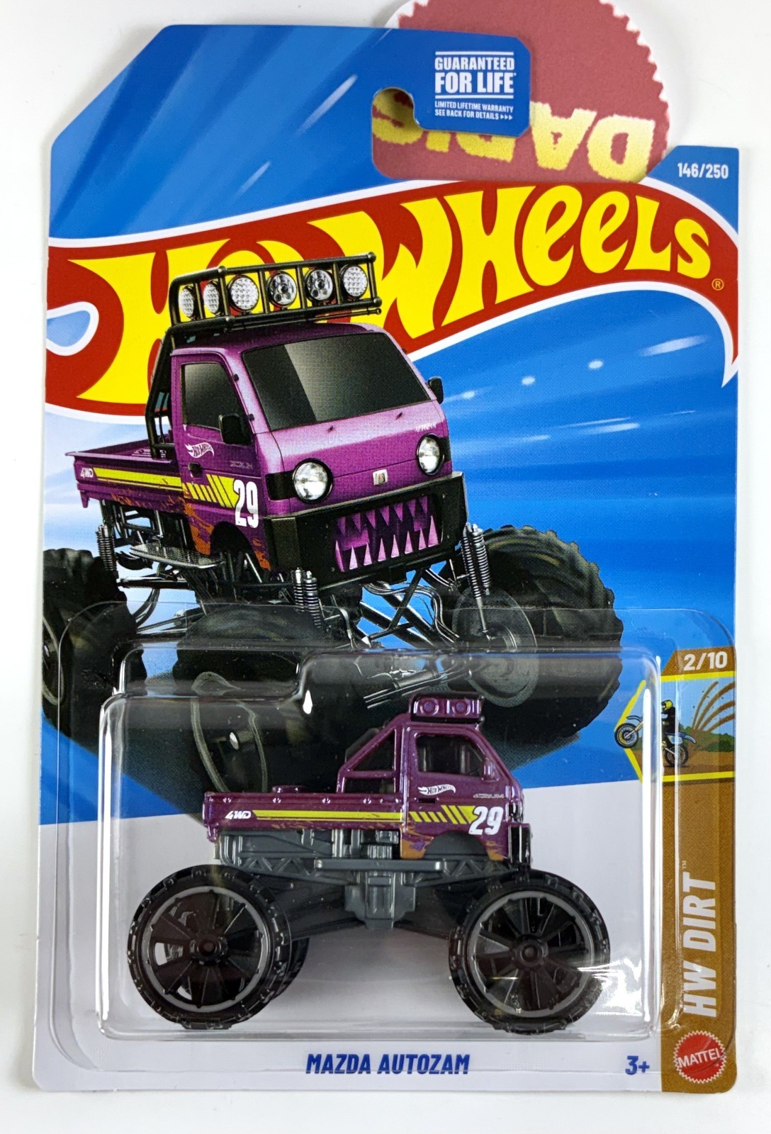 2026 & 2025 HOT WHEELS Mazda Autozam Monster Truck, Texas Toot Zamac,Purple 2pcs