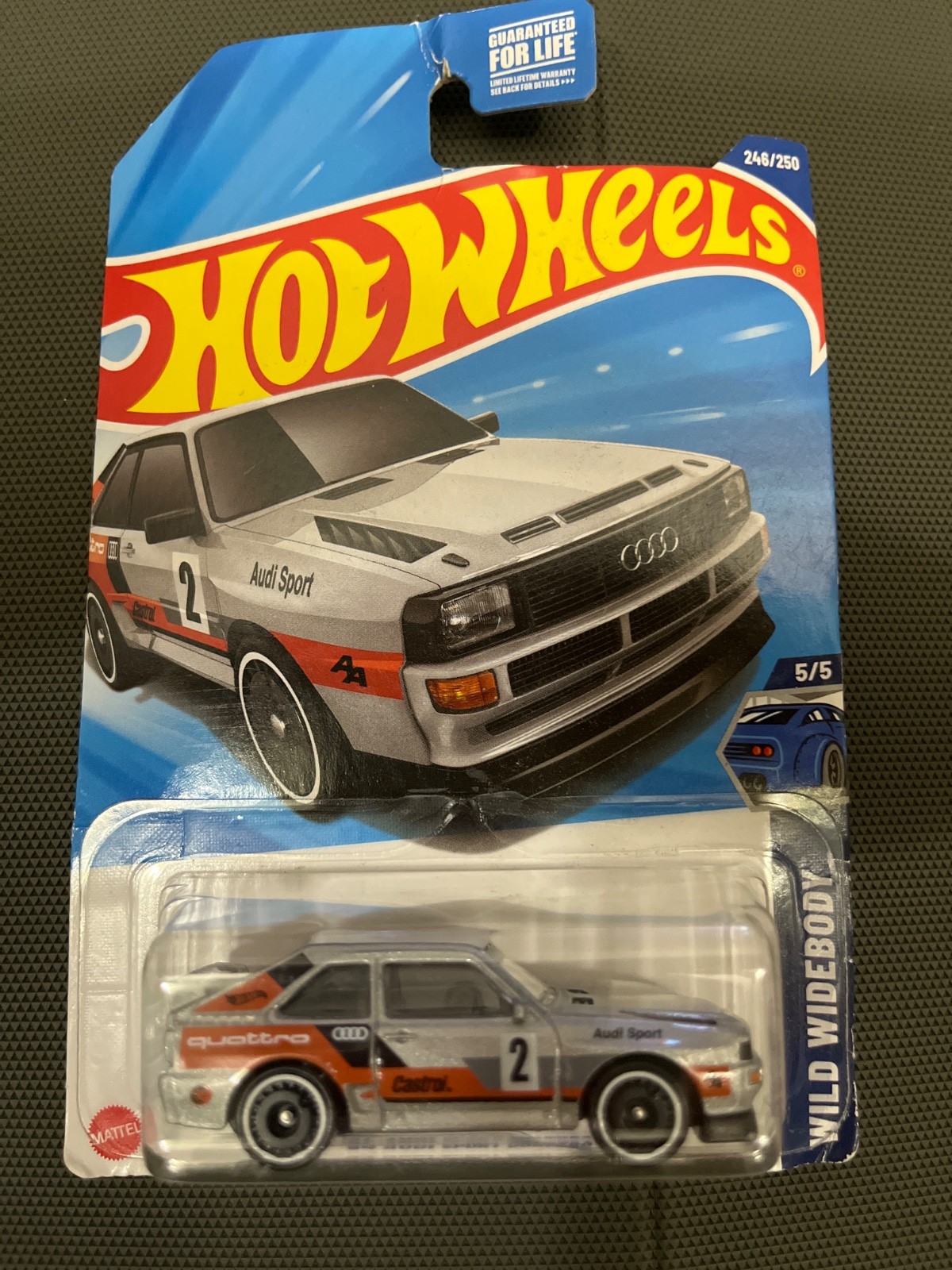 Hot Wheels Treasure-Hunt Vehicle, ‘84 Audi Sport Quattro, Silver
