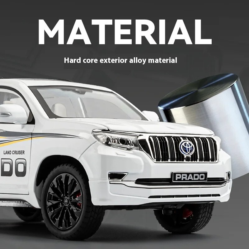 1/18 Toyota Land Cruiser Prado GX White Diecast Model Car Gifts For Friends