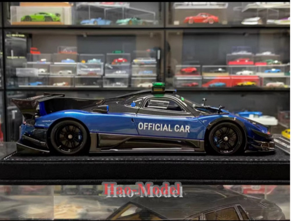 HH 1/18 Pagani Zonda R Safety Model Car painting Resin Diecast Gifts Blue carbon